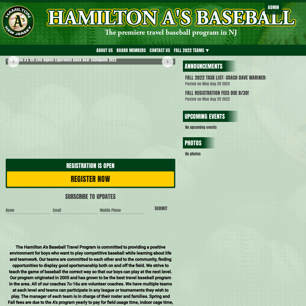 Hamilton A's Baseball